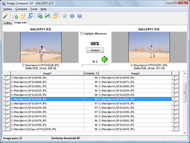 Click to view Duplicate Photo Finder 3.6 screenshot